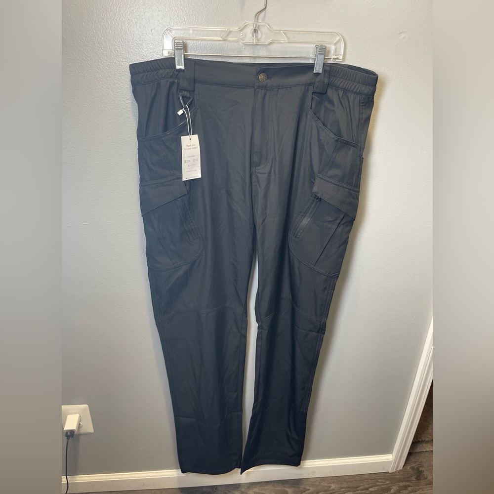 FlexCamo NEW Men's Tactical Waterproof Pants Black‎ Cargo Pockets Size 2XL